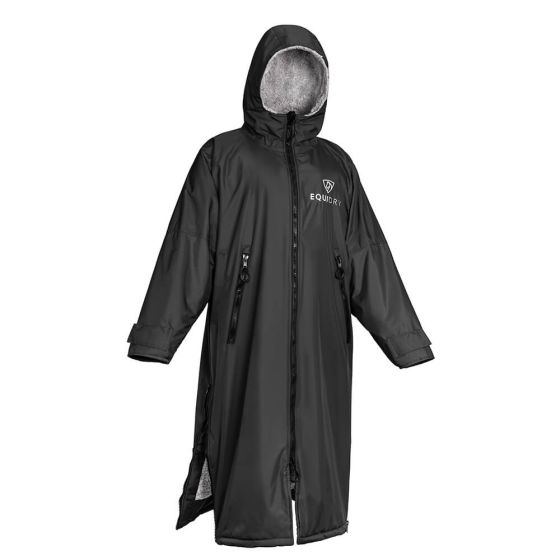 Equidry All Rounder Waterproof Jacket With Fleece Hood Black/Grey - Main Image
