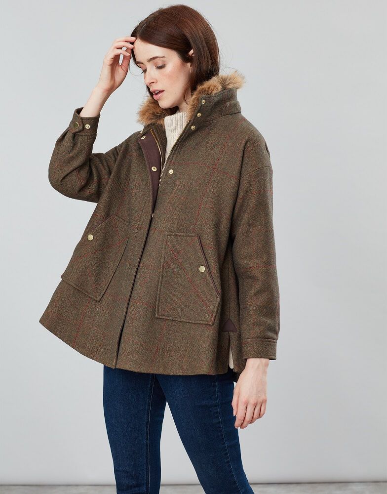 Joules Ladies Carolyn Tweed Swing Coat - Chelford Farm Supplies