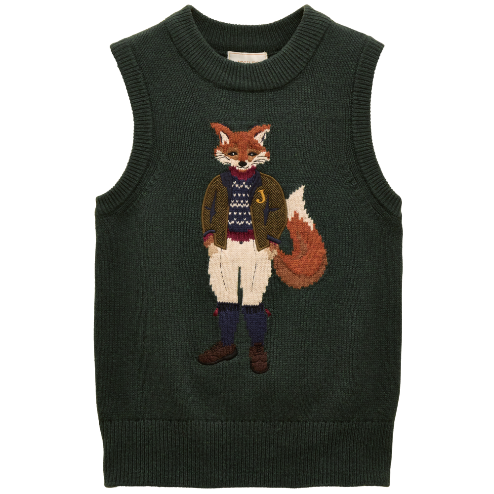 Joules Jonty Tank Tweed Knitted Vest Green