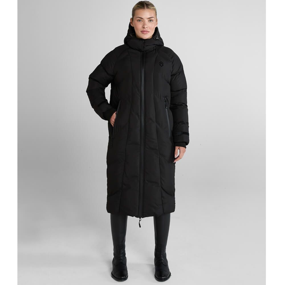 Aztec Diamond Womens Long Puffer Jacket Black