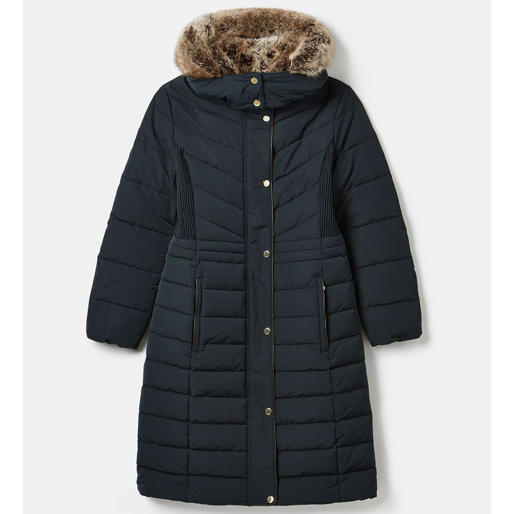 Joules Womens Cherington Long Coat Navy