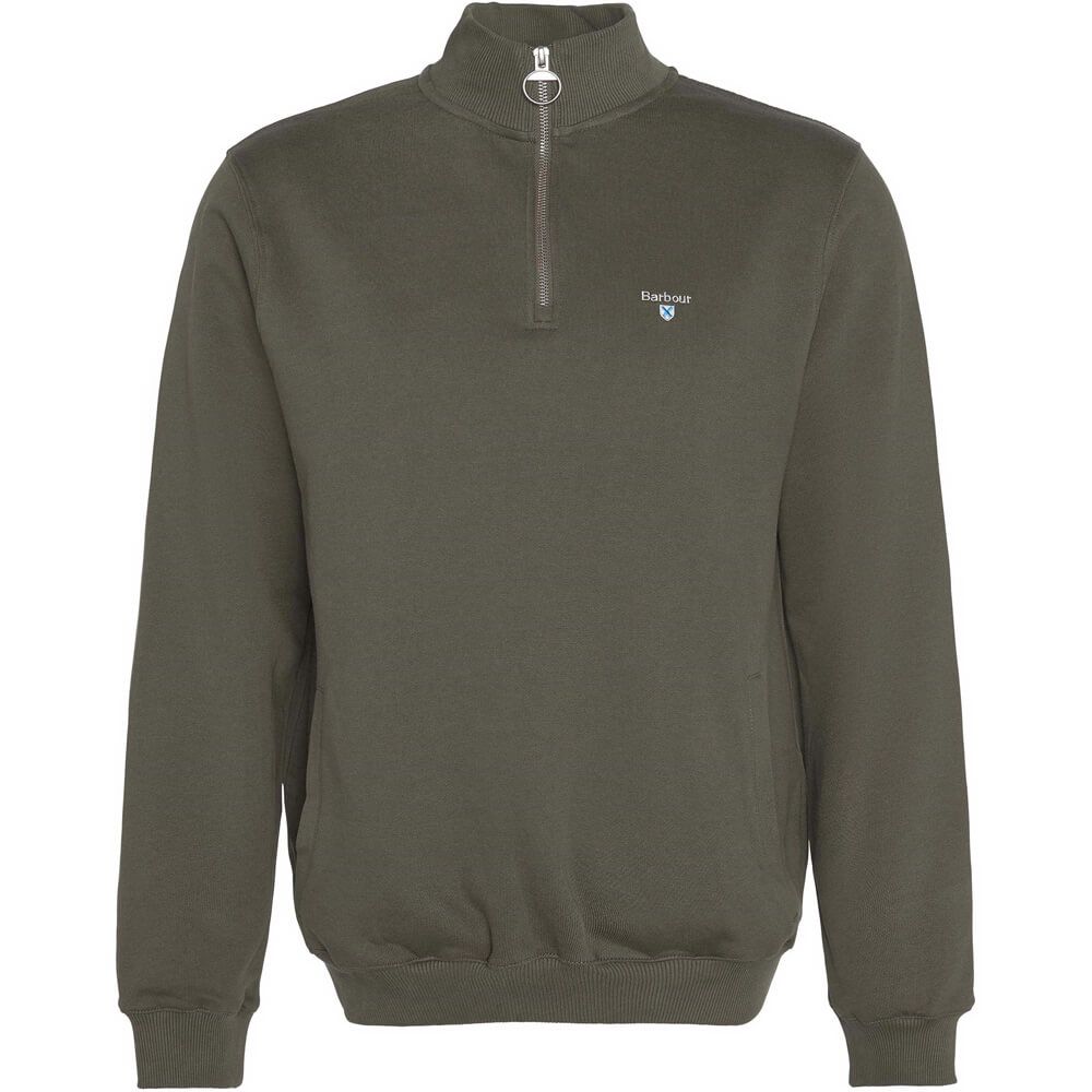 Barbour Mens Beckhill ½ Zip Jumper Mid Olive