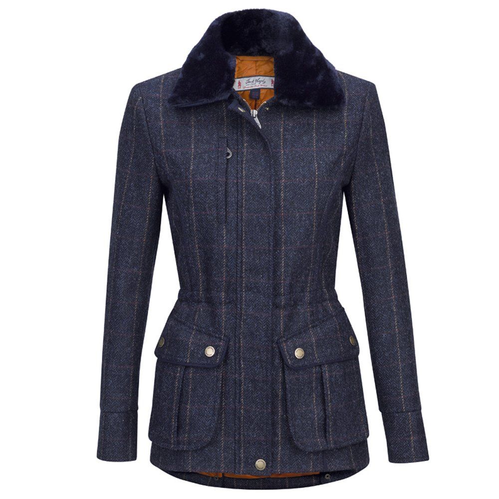 Buy the Jack Murphy Ladies Ashley Tweed Jacket Golden Navy From