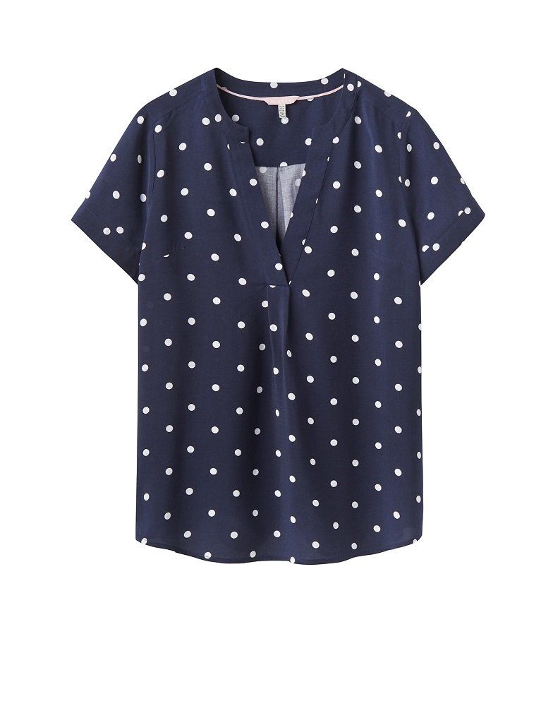 Haut Crop Top Mustard Seed Pois Bleu Femme Taille S – Coton Crop Top à Pois